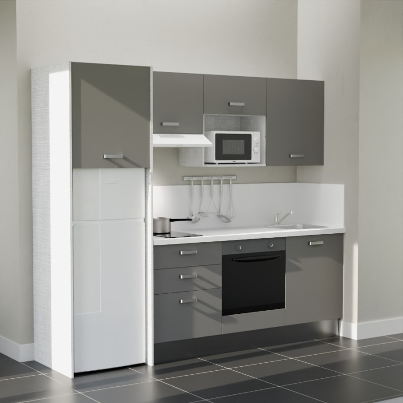 Kitchenette K37L-PT - 240 cm avec plan de travail et évier Kitchenette K37L-PT - 240 cm avec plan de travail et évier
