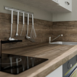 Plan de travail bois de cuisine en stratifié - 100 x 63 cm
