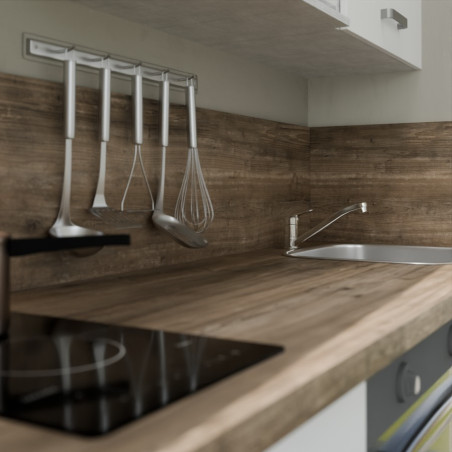Plan de travail bois de cuisine en stratifié - 180 x 63 cm