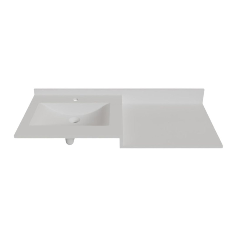 Plan vasque ATOLL avec vasque déportée à gauche et plan de toilette - 120 cm Plan vasque ATOLL avec vasque déportée à gauche et plan de toilette - 120 cm