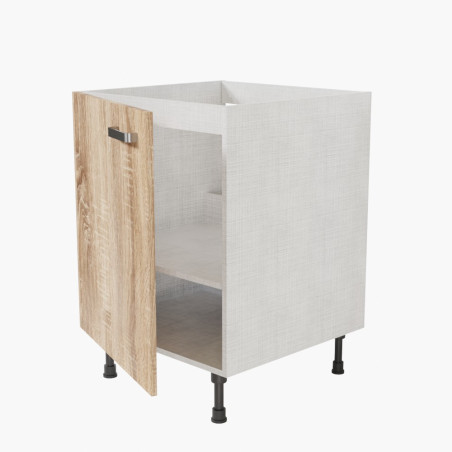 Meuble sous évier - 60 cm - Porte coloris bois
