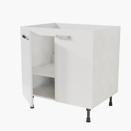 Meuble sous évier - 80 cm - façades blanches