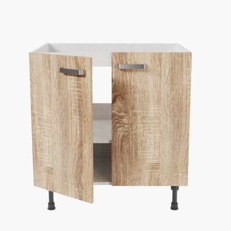 Meuble sous évier - 80 cm - façades bois