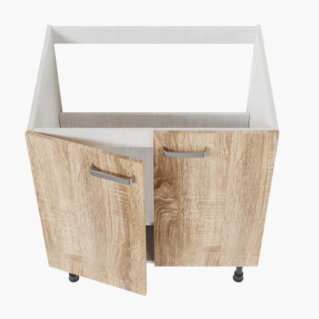 Meuble sous évier - 80 cm - façades bois