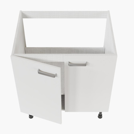 Meuble sous évier - 80 cm - façades blanches