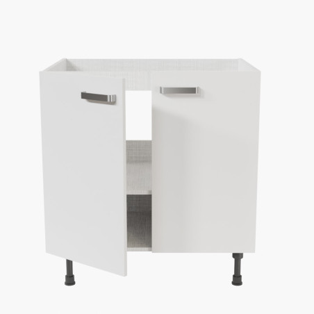 Meuble sous évier - 80 cm - façades blanches