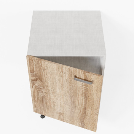 Meuble de cuisine bas 1 porte et 1 étagère - 60 cm - façades bois