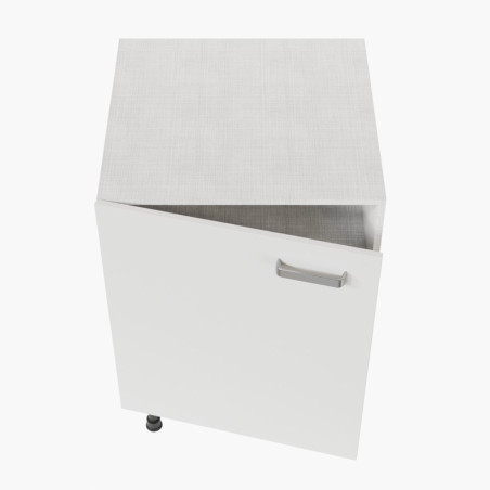 Meuble de cuisine bas 1 porte et 1 étagère - 60 cm - façades blanches