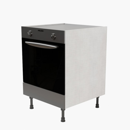Meuble bas pour four encastrable - 60 cm - façades grises