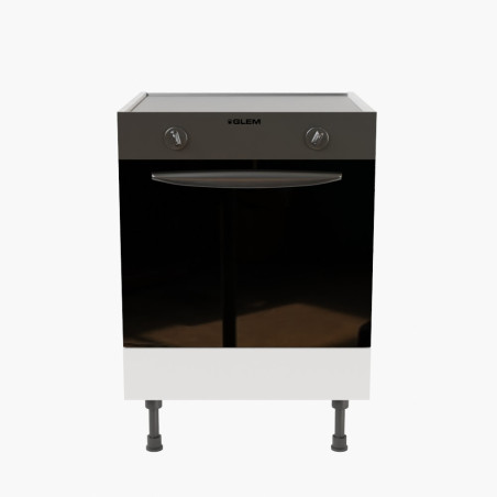 Meuble bas pour four encastrable - 60 cm - façades blanches