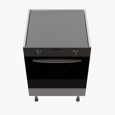 Meuble bas pour four encastrable - 60 cm - façades grises