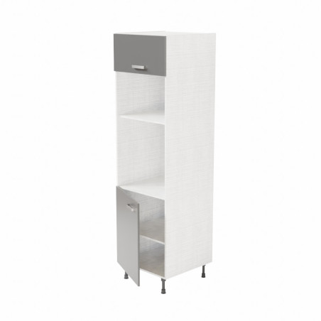Colonne de rangement - Encastrements four et micro-ondes - gris mat