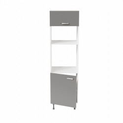 Colonne de rangement - Encastrements four et micro-ondes - gris mat