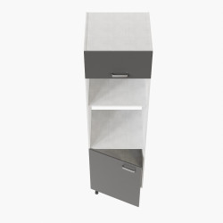 Colonne de rangement - Encastrements four et micro-ondes - gris mat