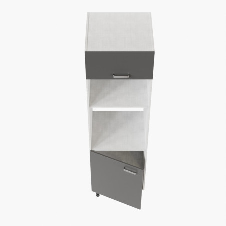 Colonne de rangement - Encastrements four et micro-ondes - gris mat