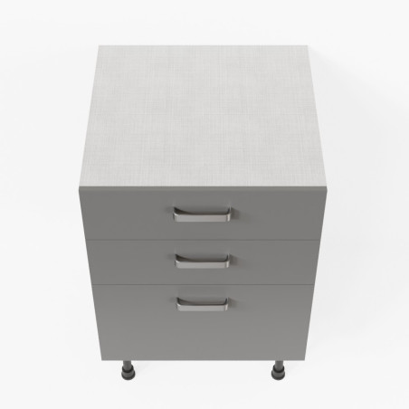 Meuble de cuisine bas - Casserolier - 60 cm - Gris