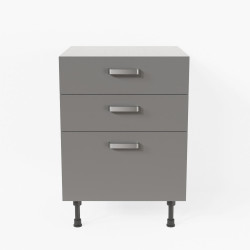 Meuble de cuisine bas - Casserolier - 60 cm - Gris