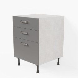 Meuble de cuisine bas - Casserolier - 60 cm - Gris
