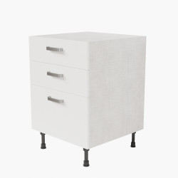 Meuble de cuisine bas - Casserolier - 60 cm - Blanc