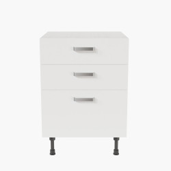 Meuble de cuisine bas - Casserolier - 60 cm - Blanc