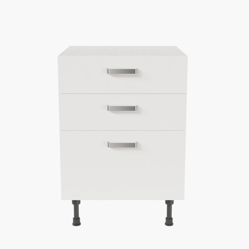Meuble de cuisine bas - Casserolier - 60 cm - Blanc Meuble de cuisine bas - Casserolier - 60 cm - Blanc
