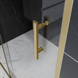 Poignée paroi de douche d'angle porte coulissante + retour fixe GOLDY