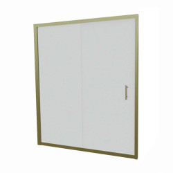 Paroi de douche coulissante 160 cm GOLDY - Profilé doré - Verre 6 mm