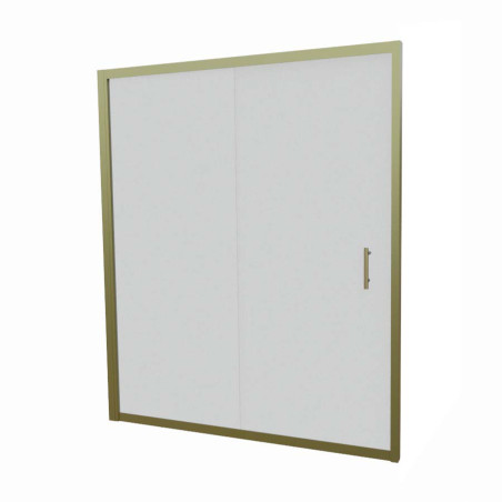 Paroi de douche coulissante 160 cm GOLDY - Profilé doré - Verre 6 mm