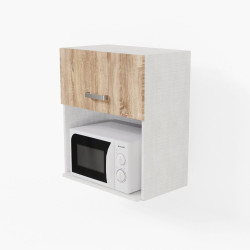 Meuble micro-ondes - 60 cm - Porte coloris Chêne