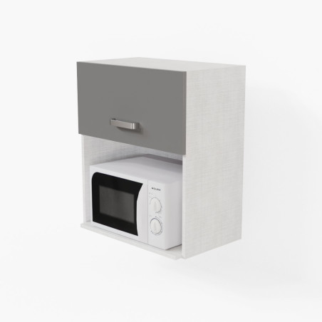 Meuble micro-ondes - 60 cm - Porte coloris Gris