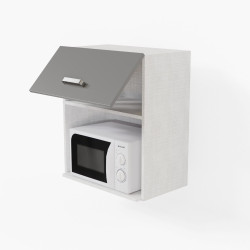 Meuble micro-ondes - 60 cm - Porte coloris Gris