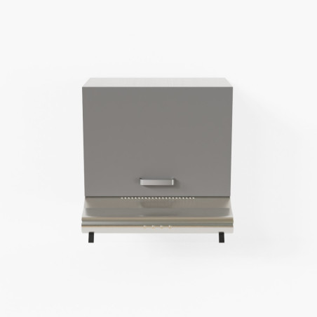 Meuble sur hotte - 60 cm - Porte coloris gris