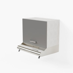 Meuble sur hotte - 60 cm - Porte coloris gris