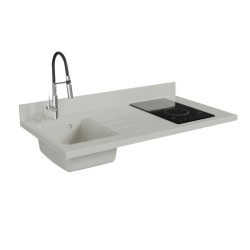 Plan de travail monobloc PlaniQuartz avec évier - 120 cm