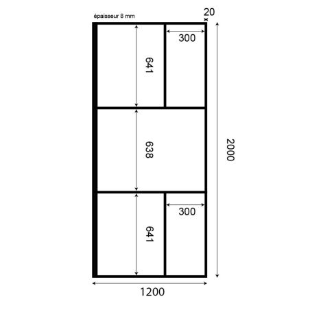Paroi de douche fixe Atelia verre 8 mm - 120x200 cm