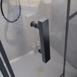 Poignée paroi d'angle ATELIA porte coulissante avec retour fixe