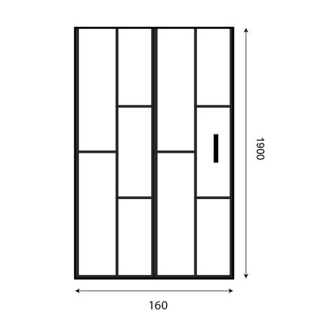 Dimension paroi coulissante ATELIA 160 cm
