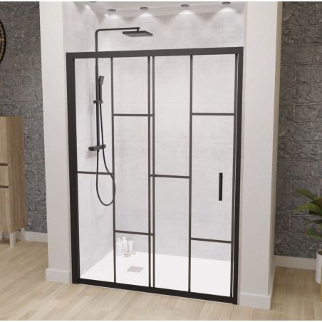 Paroi de douche coulissante style verrière 120 cm ATELIA