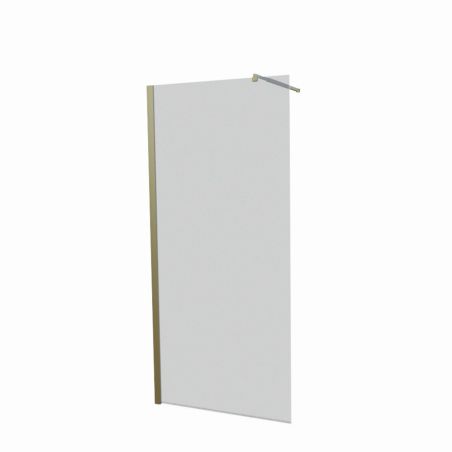 Paroi de douche fixe 90 cm GOLDY - Profilé doré - Verre 8 mm