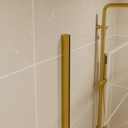 Profilé doré - paroi de douche fixe GOLDY - Profilé doré - Verre 8 mm