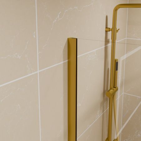 Profilé doré - paroi de douche fixe GOLDY - Profilé doré - Verre 8 mm
