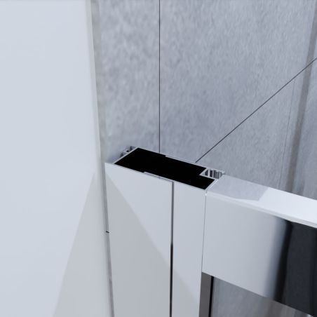 Profilé paroi de douche coulissante NERINA - Profilé chromé - Verre 6 mm