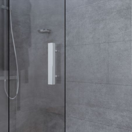Poignée paroi de douche coulissante NERINA - Profilé chromé - Verre 6 mm