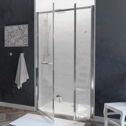 Double portes de douche pivotantes à gauche OCEANE PMR - 120 cm