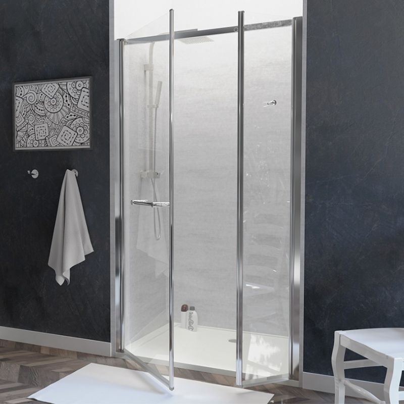 Double portes de douche pivotantes à gauche OCEANE PMR - 120 cm Double portes de douche pivotantes à gauche OCEANE PMR - 120 cm