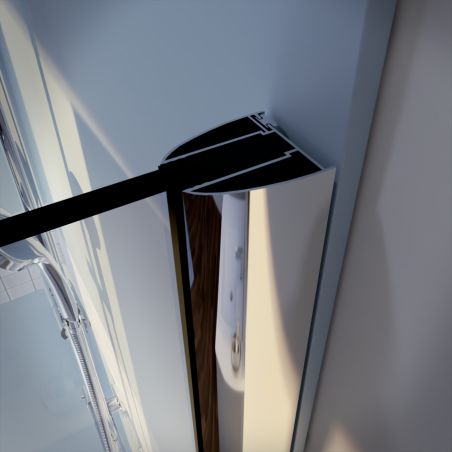 Paroi de douche fixe STURDY - Profilé chromé - Verre 10 mm