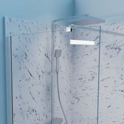 Zoom paroi de douche fixe CALYPSO - Profilé chromé - Verre 8 mm