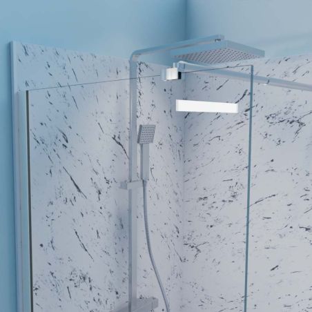 Zoom paroi de douche fixe CALYPSO - Profilé chromé - Verre 8 mm