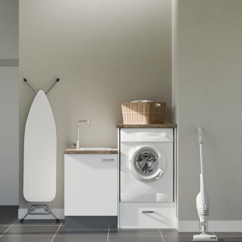 Buanderie complète B05 - Emplacement lave-linge surélevé et évier Buanderie complète B05 - Emplacement lave-linge surélevé et évier