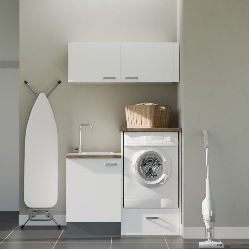 Buanderie complète B06 - Emplacement lave-linge surélevé et évier Buanderie complète B06 - Emplacement lave-linge surélevé et évier